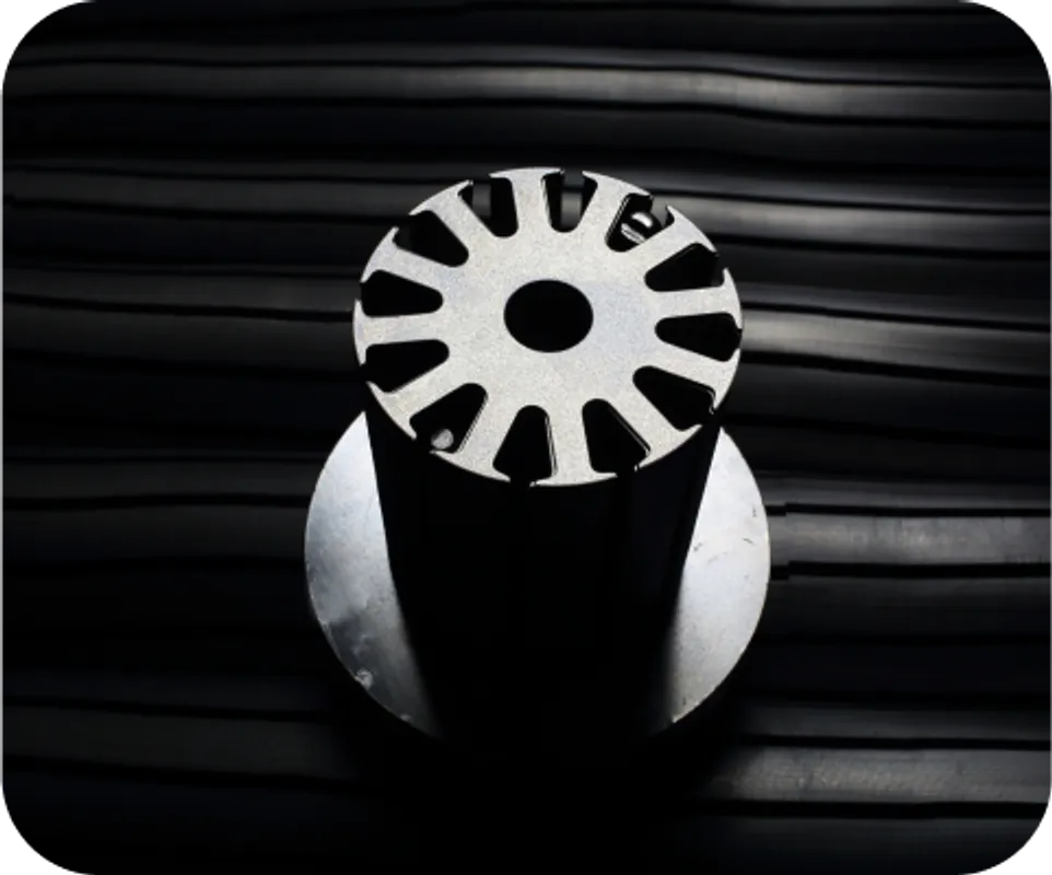 Stator de moteur DC MOTOR — paquet de tôles en gros plan